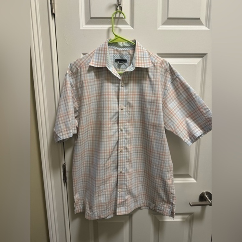 Mens Johnston & Murphy Short Sleeve Button Down Shirt